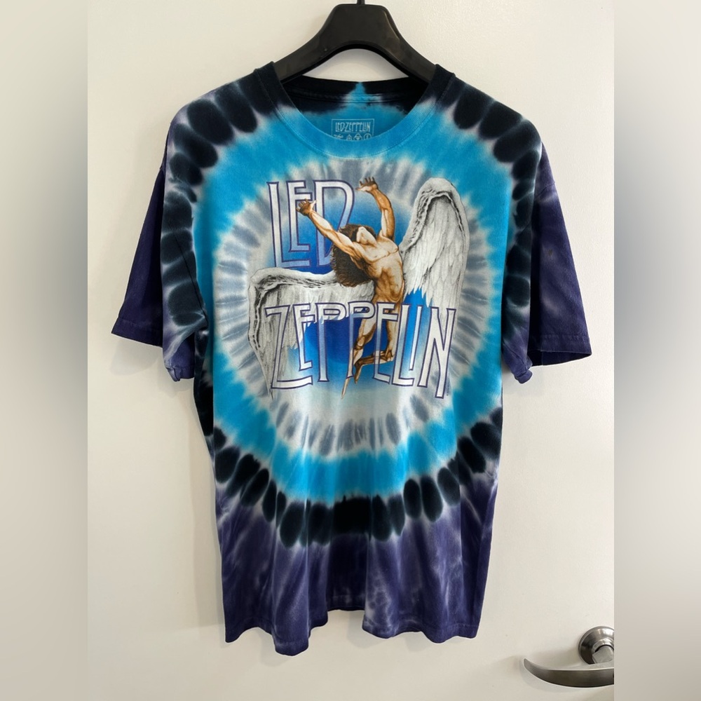 Led Zeppelin Swan Song 1975 Tie Dye T-Shirt Retro Reprint Medium